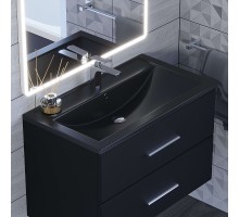 Раковина кварцевая для ванной Uperwood Foster Quartz (80 см, черная матовая, космос)