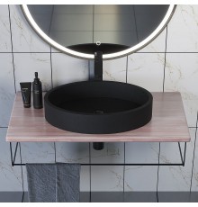 Комплект столешница для ванной Uperwood Tanos (с накладной раковиной Rome и кронштейнами 90 см, бук светлый)