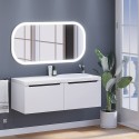 Тумба с раковиной для ванной комнаты Uperwood Tanos-Bruks (120 см, подвесная, правая, белая/графит) Тумба с раковиной для ванной комнаты Uperwood Tanos-Bruks (120 см, подвесная, правая, белая/графит)
