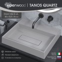 Раковина накладная кварцевая Uperwood Tanos Quartz 50 см, прямоугольная, без отверстия для смесителя, жасмин