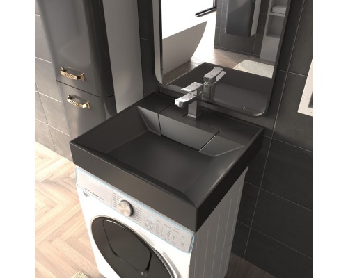 Раковина для ванной над стиральной машиной Uperwood Top (60*55 см, черная матовая)