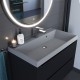 Раковина кварцевая для ванной Uperwood Classic Quartz (80 см, серая матовая, бетон)