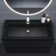 Раковина кварцевая для ванной Uperwood Classic Quartz (100 см, черная матовая, уголь)
