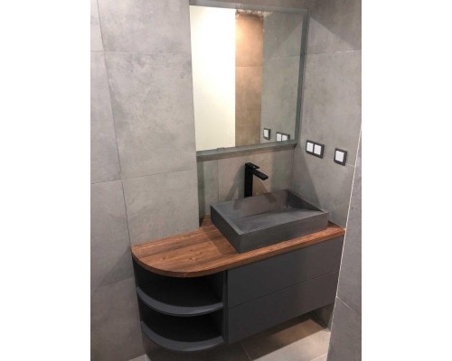 Раковина для ванной комнаты накладная Uperwood Mariana (60*40 см, прямоугольная, графит)