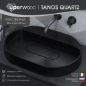 Раковина накладная кварцевая Uperwood Tanos Quartz 55 см, овальная, без отверстия для смесителя, космос