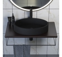 Комплект столешница для ванной Uperwood Tanos (с накладной раковиной Rome и кронштейнами 80 см, бук темный)