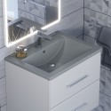 Раковина кварцевая для ванной Uperwood Foster Quartz (60 см, серая матовая, бетон)