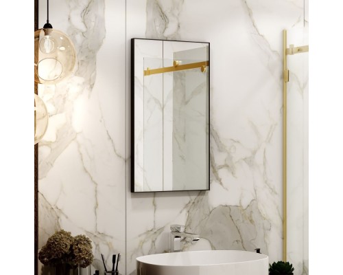 Зеркало для ванной с подсветкой Uperwood Vizo (40*70 см, черный профиль)