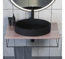 Комплект столешница для ванной Uperwood Tanos (с накладной раковиной Rome и кронштейнами 80 см, бук светлый)