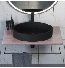 Комплект столешница для ванной Uperwood Tanos (с накладной раковиной Rome и кронштейнами 80 см, бук светлый)