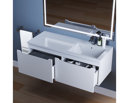 Тумба с раковиной Uperwood Tanos-Cosmos 120 см, подвесная, правая, белый Тумба с раковиной Uperwood Tanos-Cosmos 120 см, подвесная, правая, белый