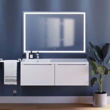 Тумба с раковиной Uperwood Tanos-Cosmos 120 см, подвесная, левая, белый