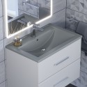 Раковина кварцевая для ванной Uperwood Foster Quartz (70 см, серая матовая, бетон)