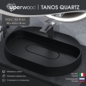 Раковина накладная кварцевая Uperwood Tanos Quartz 55х40х10 см, овальная, черная матовая, уголь