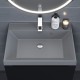 Раковина кварцевая для ванной Uperwood Classic Quartz (60 см, серая матовая, бетон)