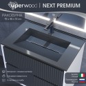 Раковина для ванной Uperwood Next Premium 70 см, серый глянец