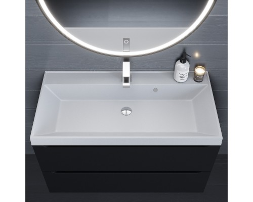 Раковина кварцевая для ванной Uperwood Classic Quartz (90 см, белая матовая, жасмин)