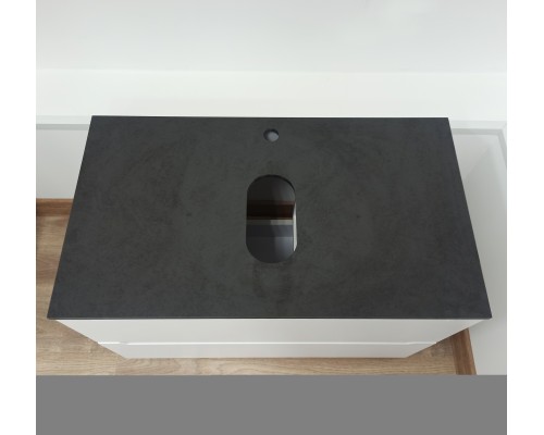 Столешница под раковину для ванной накладная Uperwood Tanos HPL (100 см, пластик, черная)
