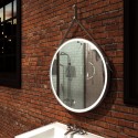 Зеркало для ванной с подсветкой Uperwood Round (65 см, LED подсветка, сенсор, белый ремень)