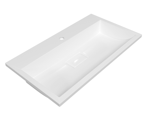 Раковина для ванной полувстраиваемая Uperwood Barsa (80 см, прямоугольная, белая)