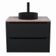 Комплект Тумба со столешницей для ванной Uperwood Tanos (70 см, черная/бук светлый, с накладной раковиной Round, цвет черный)