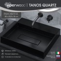 Раковина накладная кварцевая Uperwood Tanos Quartz 50 см, прямоугольная, без отверстия для смесителя, космос