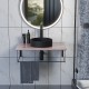 Комплект столешница для ванной Uperwood Tanos (с накладной раковиной Round и кронштейнами 70 см, бук светлый)
