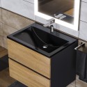 Раковина для ванной полувстраиваемая Uperwood Self 60 см, черная глянцевая Раковина для ванной полувстраиваемая Uperwood Self 60 см, черная глянцевая