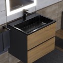Раковина для ванной полувстраиваемая Uperwood Barsa, 60 см, прямоугольная, черная глянцевая Раковина для ванной полувстраиваемая Uperwood Barsa, 60 см, прямоугольная, черная глянцевая