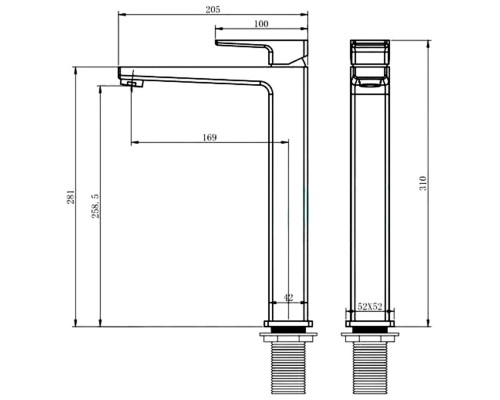 Смеситель для раковины Kern 1555 chrome