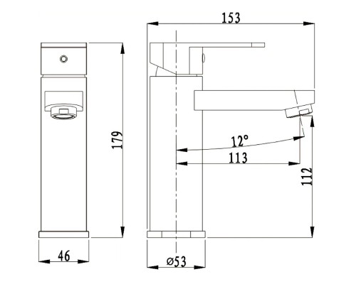 Смеситель для раковины Kern 1001 chrome