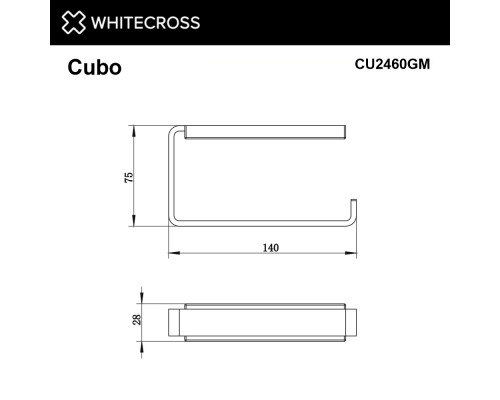 Держатель туалетной бумаги WHITECROSS Cubo CU2460GM (оружейная сталь)