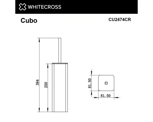 Ершик напольный WHITECROSS Cubo CU2474CR (хром) Ершик напольный WHITECROSS Cubo CU2474CR (хром)