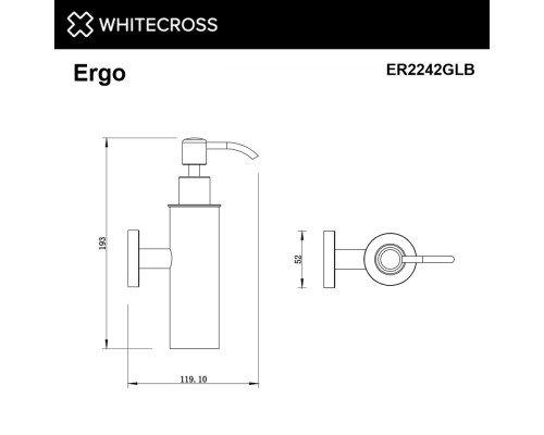 Дозатор для жидкого мыла подвесной WHITECROSS Ergo ER2242GLB (брашированное золото) Дозатор для жидкого мыла подвесной WHITECROSS Ergo ER2242GLB (брашированное золото)