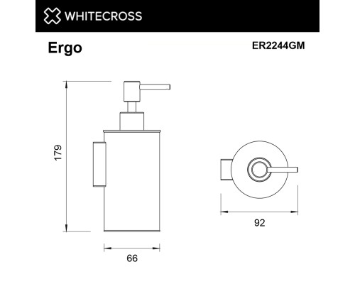 Дозатор для жидкого мыла подвесной WHITECROSS Ergo ER2244GM