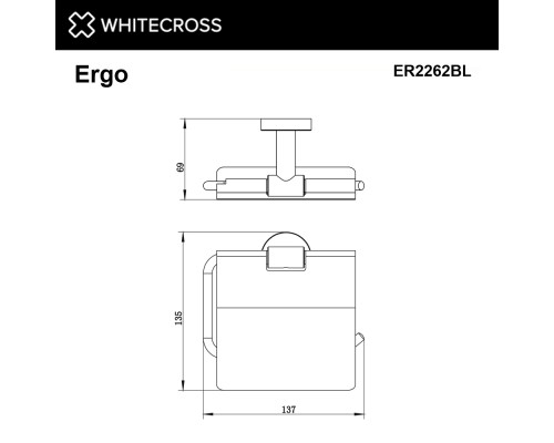Держатель туалетной бумаги WHITECROSS Ergo ER2262BL (черный мат)