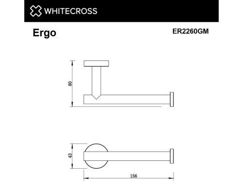 Держатель туалетной бумаги WHITECROSS Ergo ER2260GM (оружейная сталь) Держатель туалетной бумаги WHITECROSS Ergo ER2260GM (оружейная сталь)