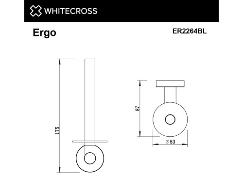 Держатель запасного рулона туалетной бумаги WHITECROSS Ergo ER2264BL (черный мат)