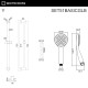 Душевой гарнитур на штанге WHITECROSS SET51BASICGLB (брашированное золото)