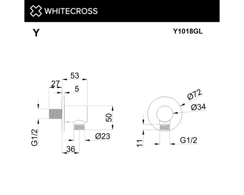 Угловой соединительный элемент WHITECROSS Y1018GL (золото)