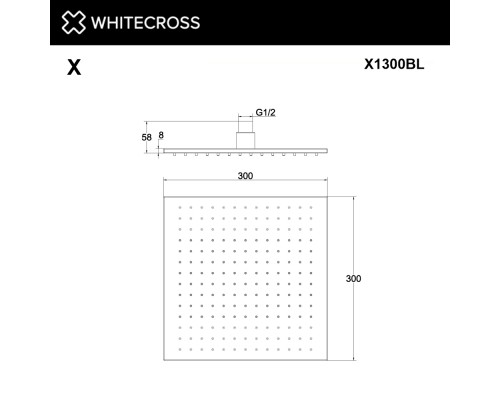 Верхний душ WHITECROSS 30x30 см X1300BL (черный мат)