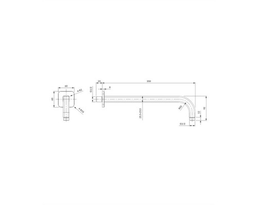 Кронштейн душевой настенный OMNIRES RA15BL (черный BLM)