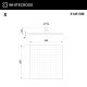 Верхний душ WHITECROSS 25x25 см X1401GM (оружейная сталь)