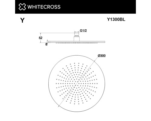 Верхний душ WHITECROSS D=30 см Y1300BL (черный мат) Elit-san.ru