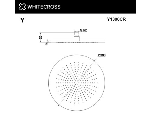 Верхний душ WHITECROSS D=30 см Y1300CR (хром) Elit-san.ru