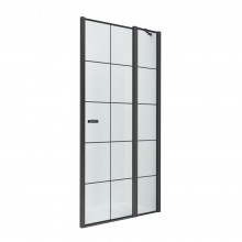 Дверь в нишу NEW TRENDY NEW SOLEO BLACK одинарная R 90x195 D-0293A (черный)