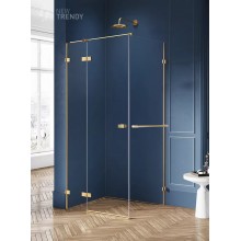 Душевое ограждение NEW TRENDY AVEXA GOLD BRUSHED L 90x100x200 EXK-3019 (брашированное золото)