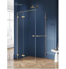 Душевое ограждение NEW TRENDY AVEXA GOLD BRUSHED L 90x100x200 EXK-3019 (брашированное золото)