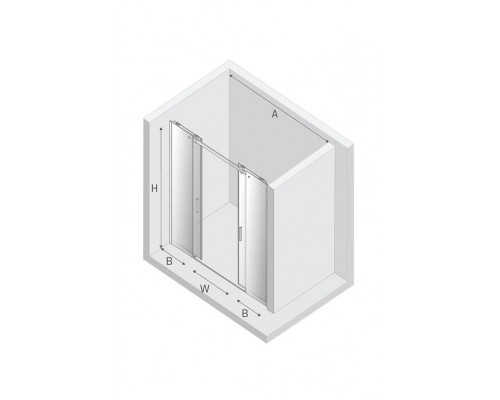 Дверь в нишу NEW TRENDY SOFTI 150x200 EXK-3906 (хром)