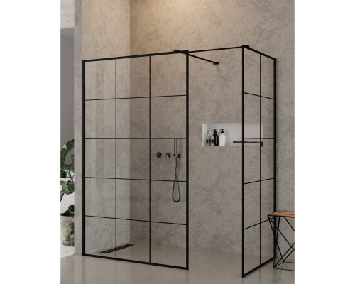 Душевое ограждение NEW TRENDY NEW MODUS BLACK 130x120x200 EXK-5646 (черный) Elit-san.ru